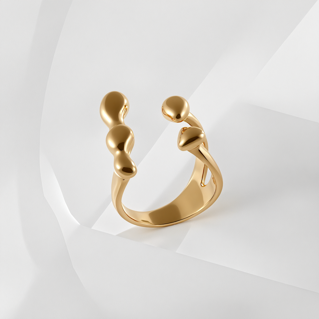 Unique Minimalist Stainless Steel Open Crossover Ring Classic Fashion for Women | N0021
