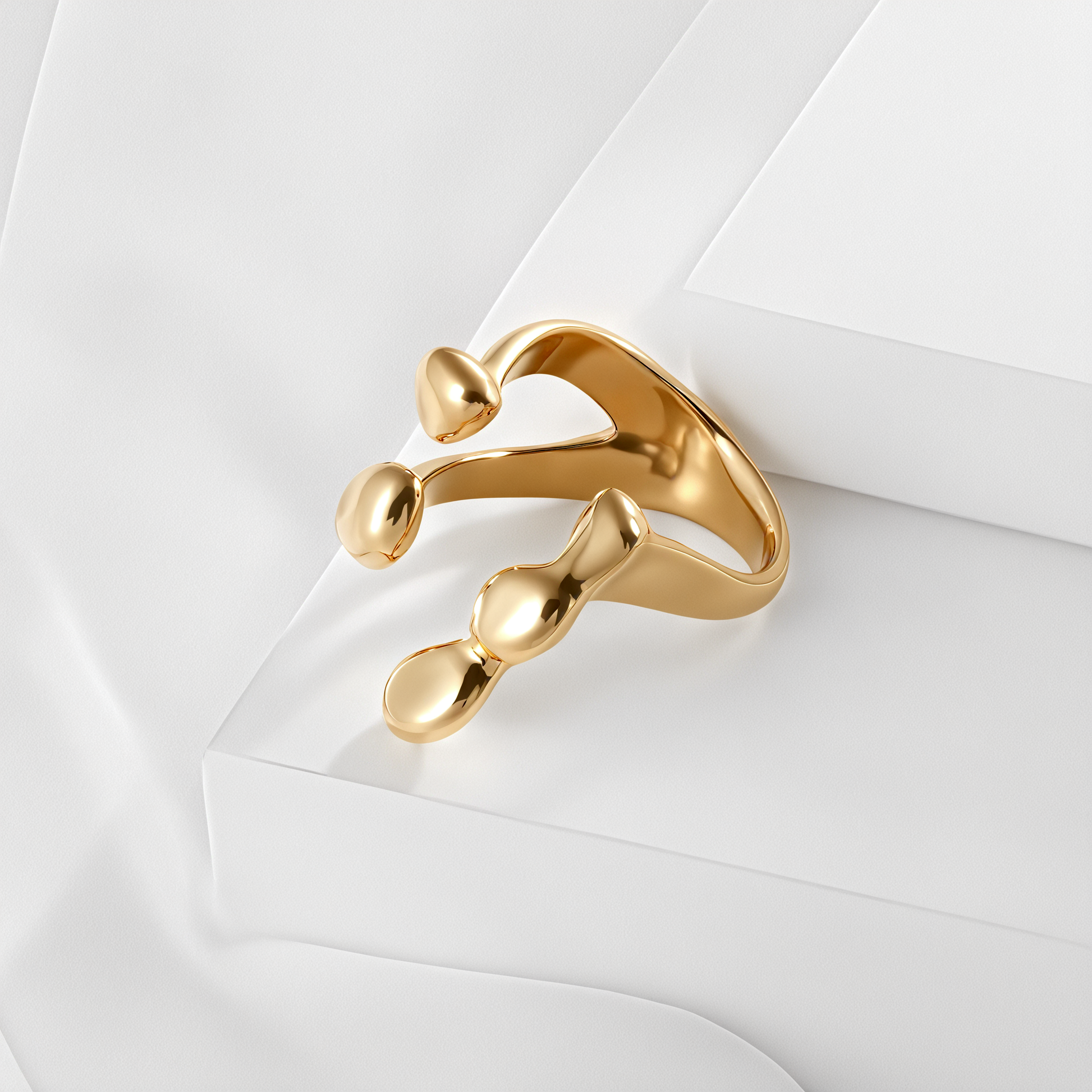 Unique Minimalist Stainless Steel Open Crossover Ring Classic Fashion for Women | N0021