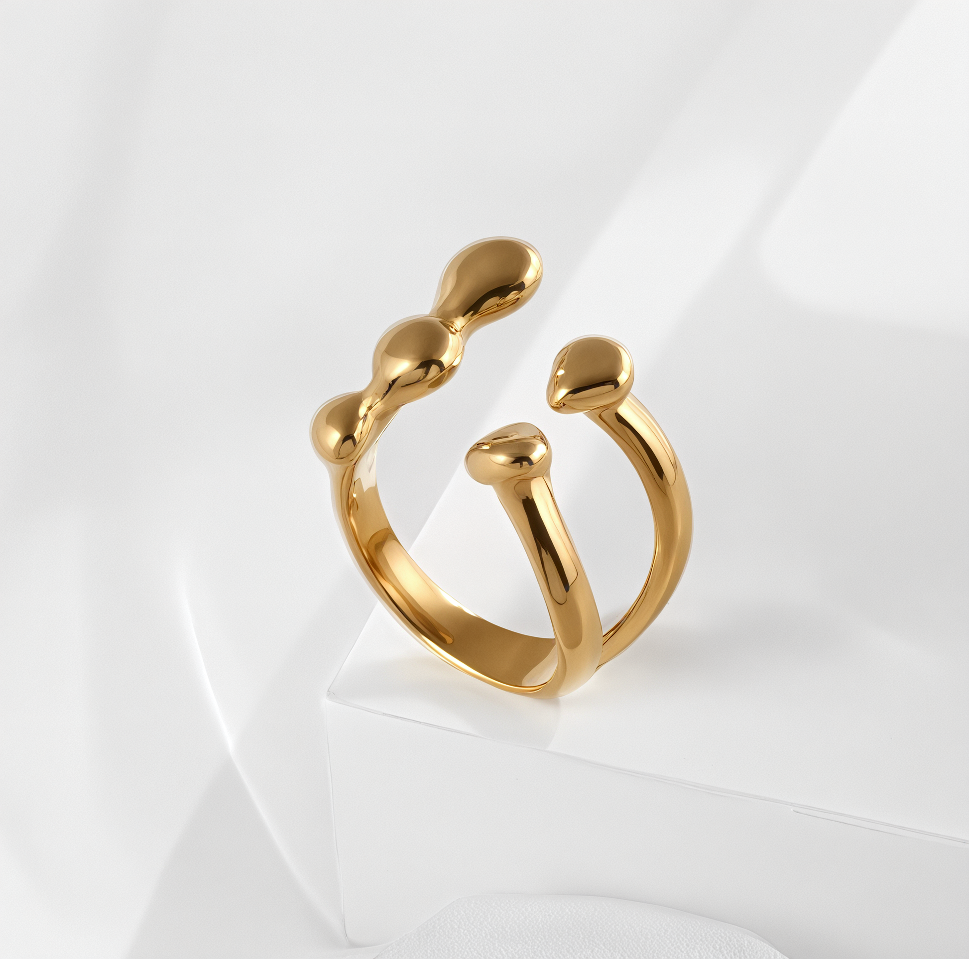 Unique Minimalist Stainless Steel Open Crossover Ring Classic Fashion for Women | N0021