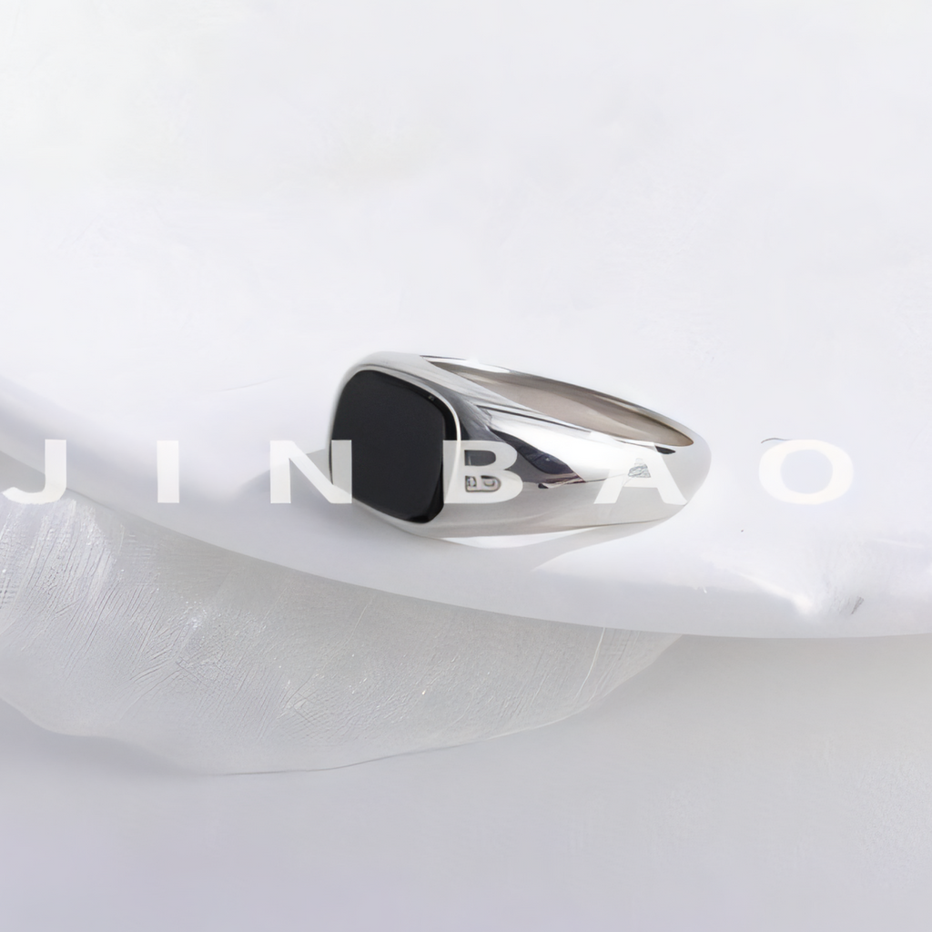 Classic Black Square Stainless Steel Ring Simple Bold Style Men Ring | K002145