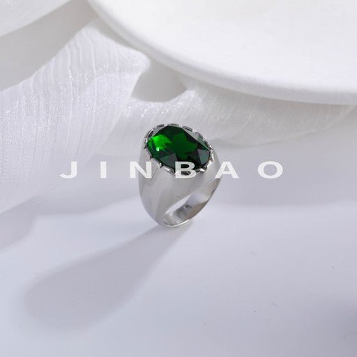 Classic Gemstone Design Ring Men's Stainless Steel Ring | K002326