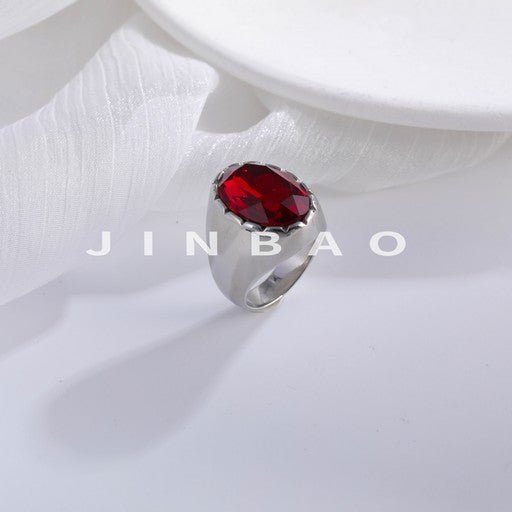 Classic Gemstone Design Ring Men's Stainless Steel Ring | K002326
