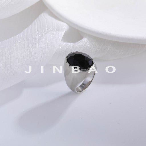 Classic Gemstone Design Ring Men's Stainless Steel Ring | K002326