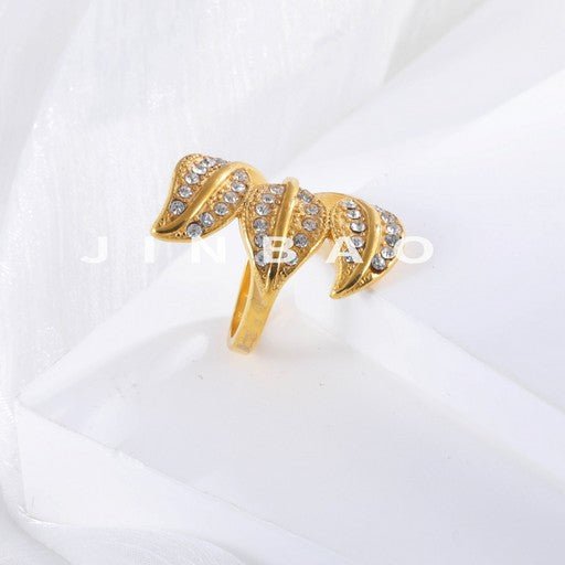 Classic Gemstone Trio Design Stainless Steel Ring for Women | N00419