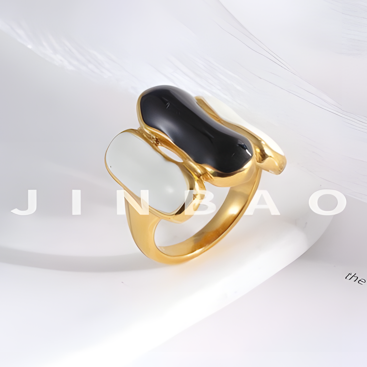 Colorful Curved Stainless Steel Ring Fashion Modern Style Women Ring | G004270D-1