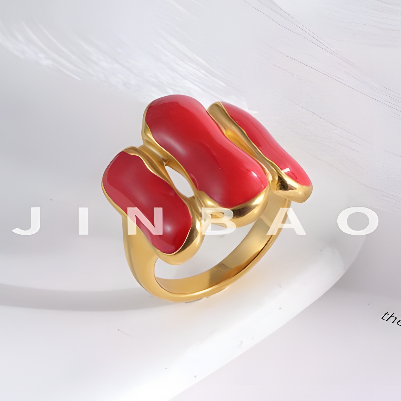 Colorful Curved Stainless Steel Ring Fashion Modern Style Women Ring | G004270D-1