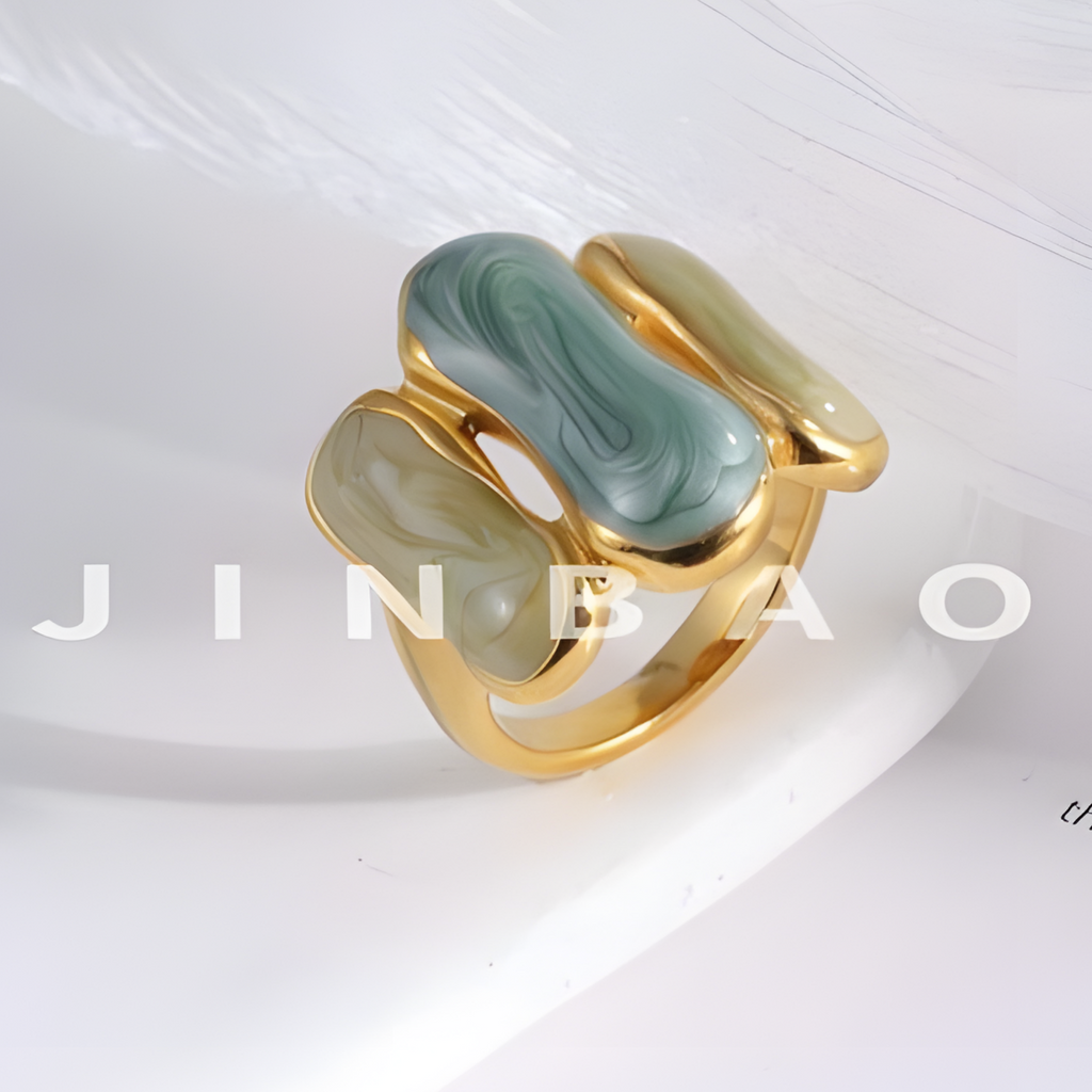 Colorful Curved Stainless Steel Ring Fashion Modern Style Women Ring | G004270D-1