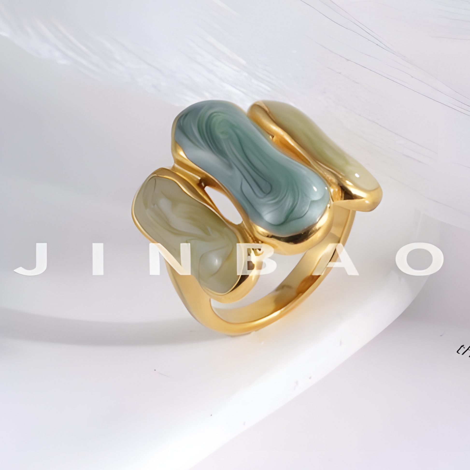 Colorful Curved Stainless Steel Ring Fashion Modern Style Women Ring | G004270D-1