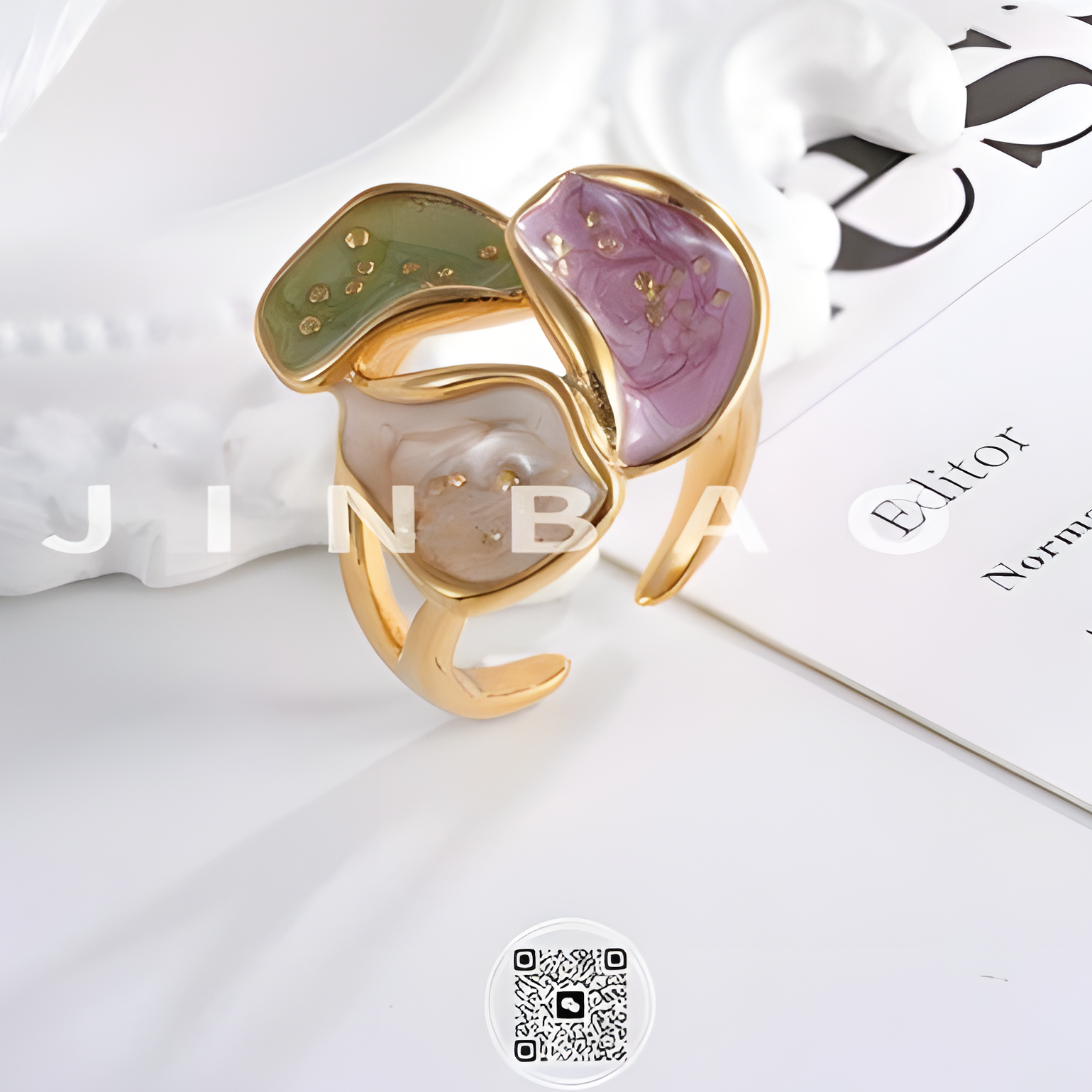 Colorful Floral Stainless Steel Ring Unique Design for Women | G004374