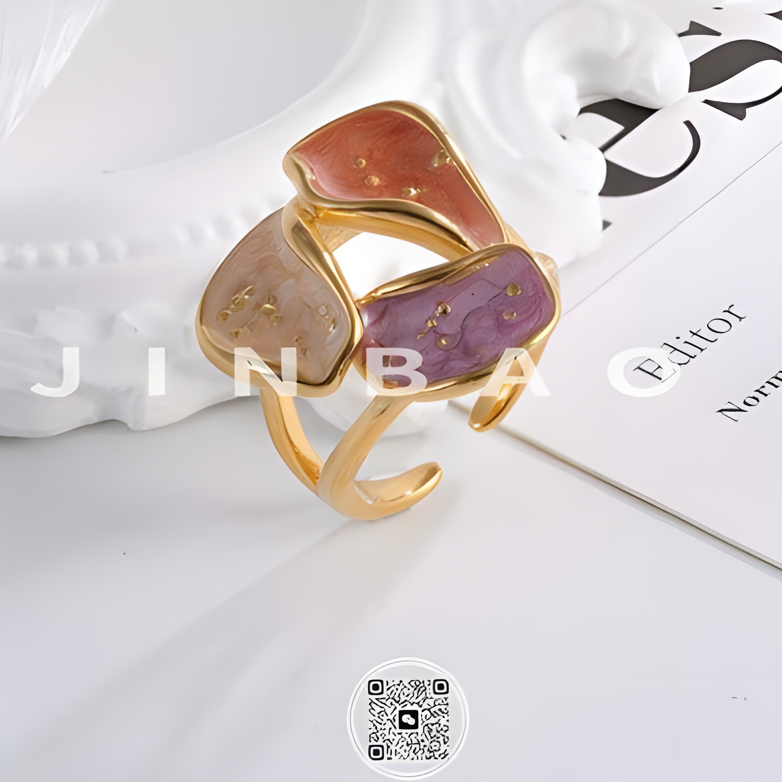 Colorful Floral Stainless Steel Ring Unique Design for Women | G004374