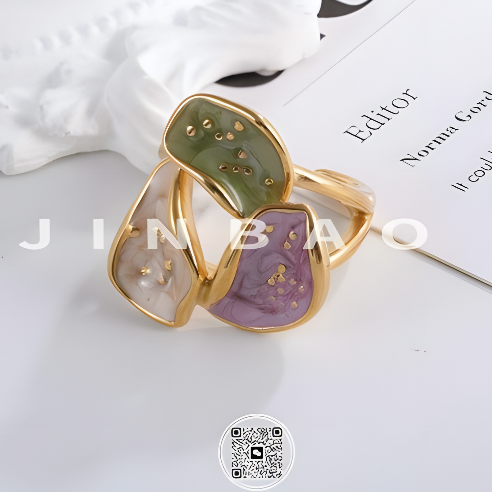 Colorful Floral Stainless Steel Ring Unique Design for Women | G004374