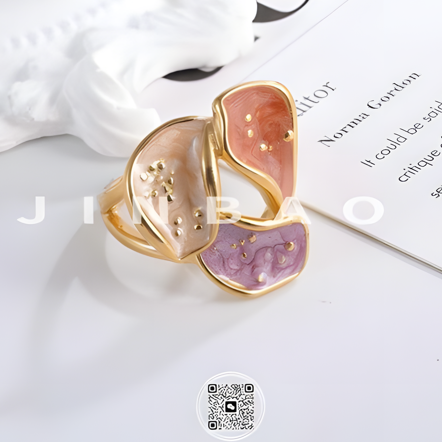 Colorful Floral Stainless Steel Ring Unique Design for Women | G004374