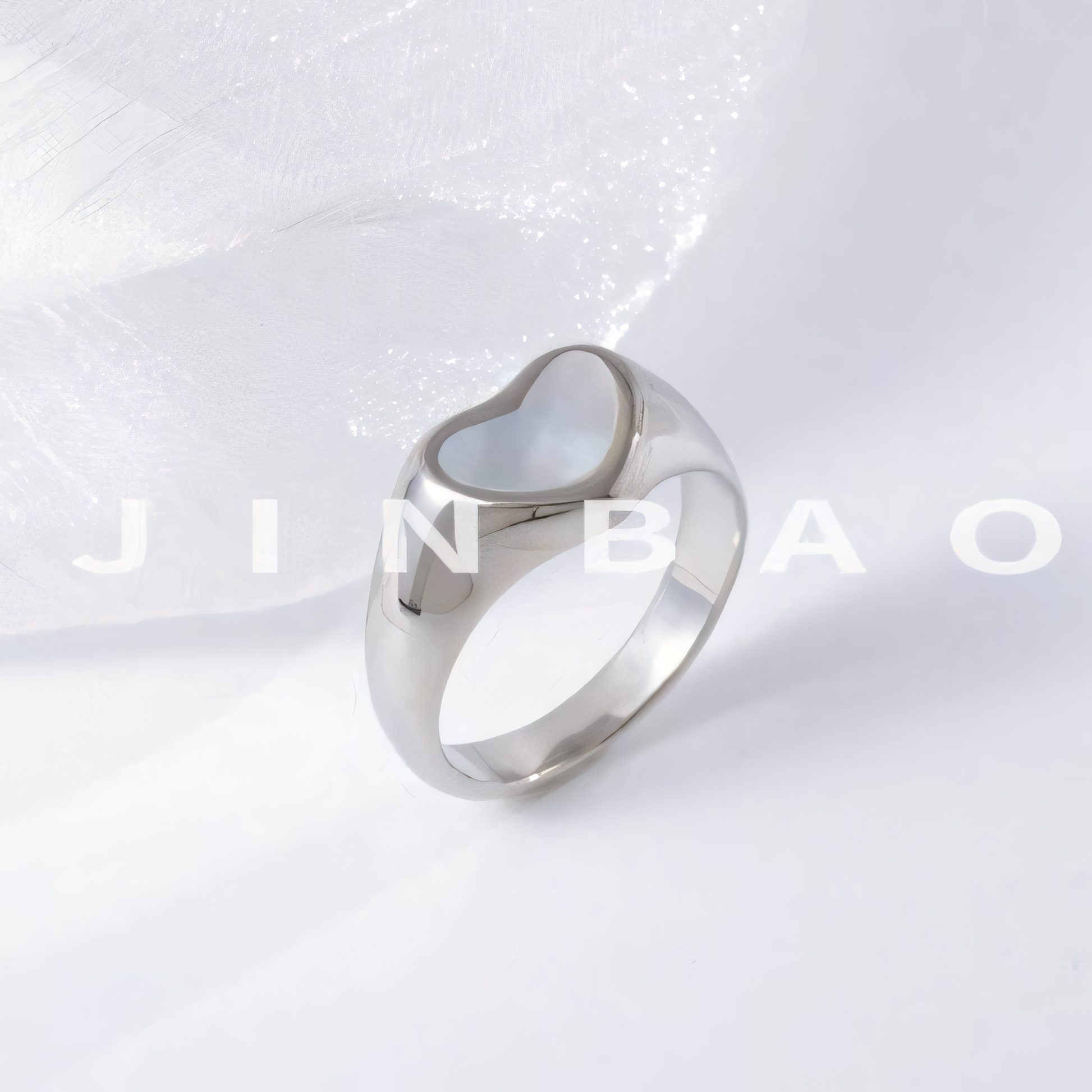 Contemporary Stainless Steel Heart Design Ring for Women | N0090