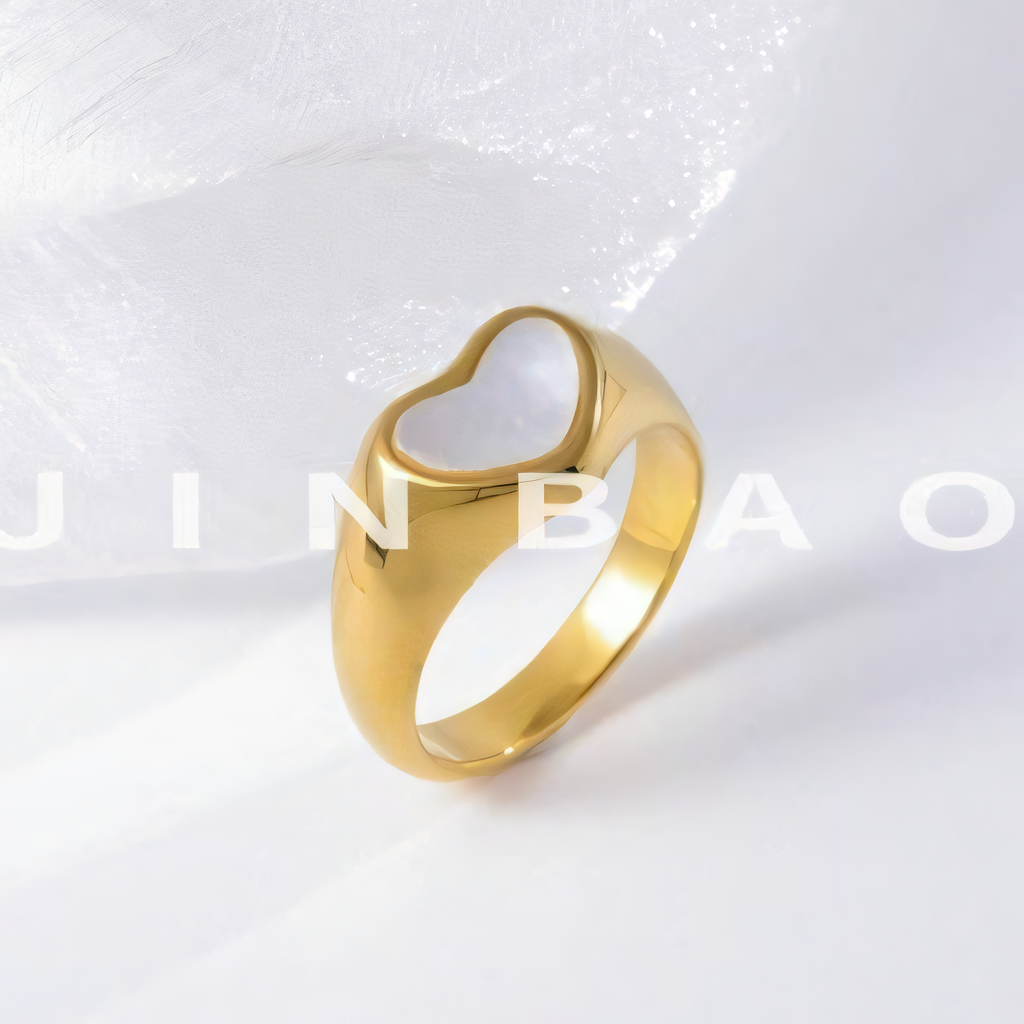 Contemporary Stainless Steel Heart Design Ring for Women | N0090