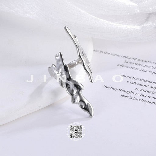 Creative Lightning Pattern Trendy Stainless Steel Unisex Ring | G003926