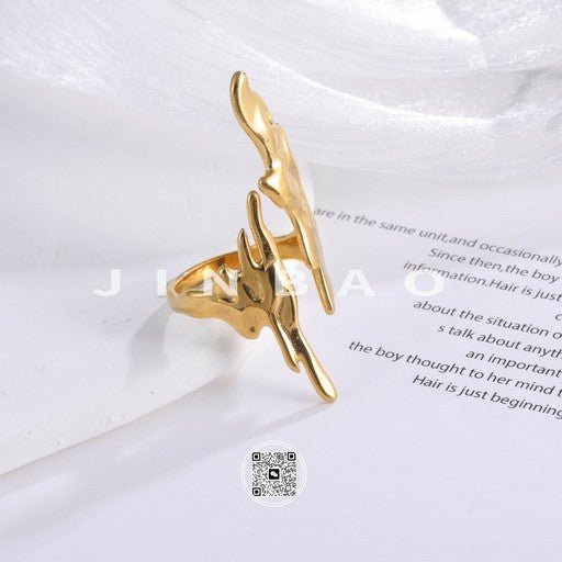 Creative Lightning Pattern Trendy Stainless Steel Unisex Ring | G003926