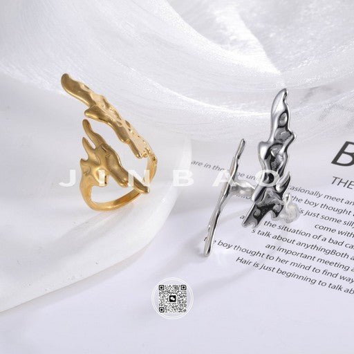 Creative Lightning Pattern Trendy Stainless Steel Unisex Ring | G003926