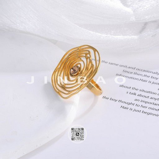Creative Rose Design Ring Women's Gold Fashion Band | G003593