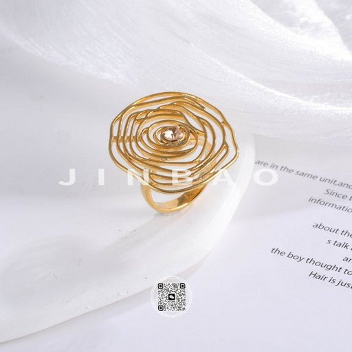 Creative Rose Design Ring Women's Gold Fashion Band | G003593