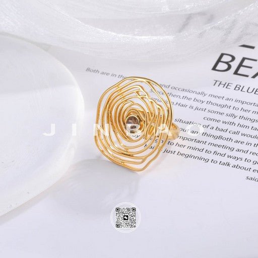 Creative Rose Design Ring Women's Gold Fashion Band | G003593