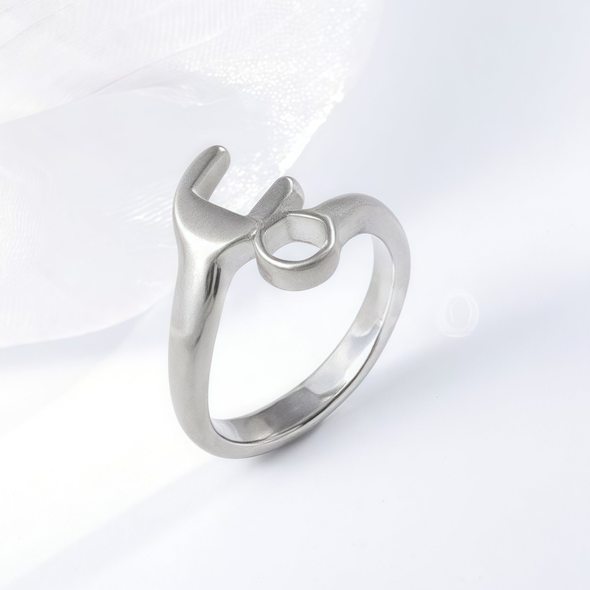 Creative Wrench Design Personalized Minimalist Stainless Steel Couple Ring | G00552