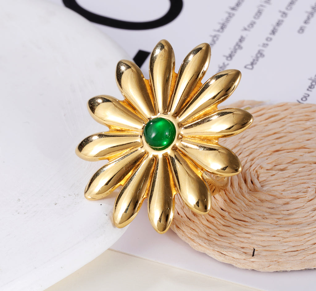 Green Petal Ring - Creative Jewelry for Women | G005546