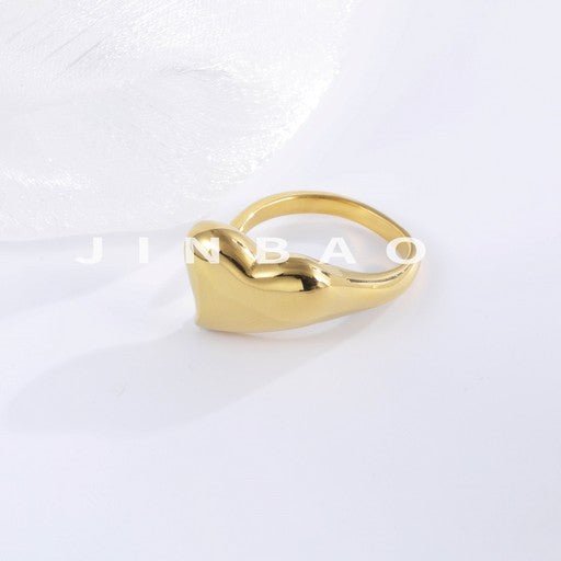 Delicate Minimalist Heart-Shaped Stainless Steel Ring for Women | G004123