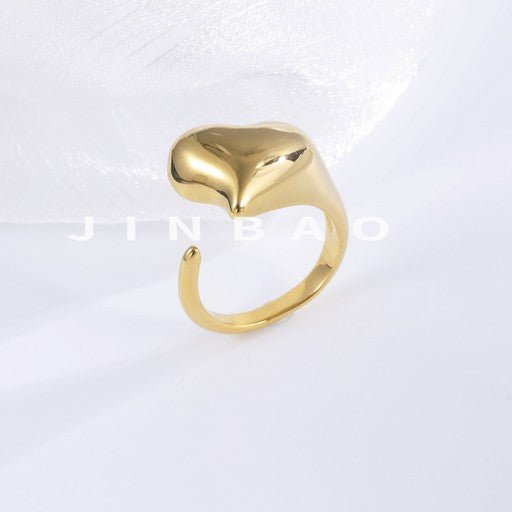 Delicate Minimalist Heart-Shaped Stainless Steel Ring for Women | G004123
