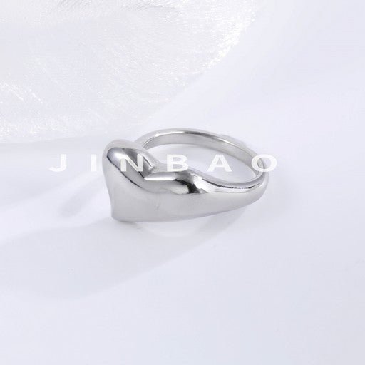 Delicate Minimalist Heart-Shaped Stainless Steel Ring for Women | G004123