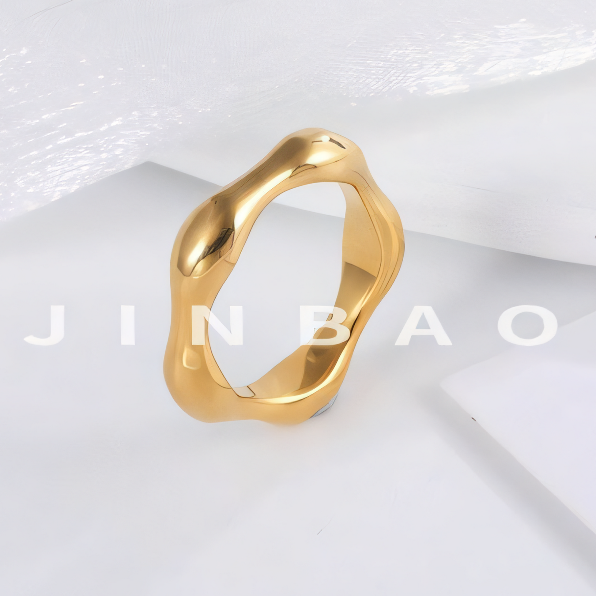 Delicate Stainless Steel Streamline Ring for Women | G00645