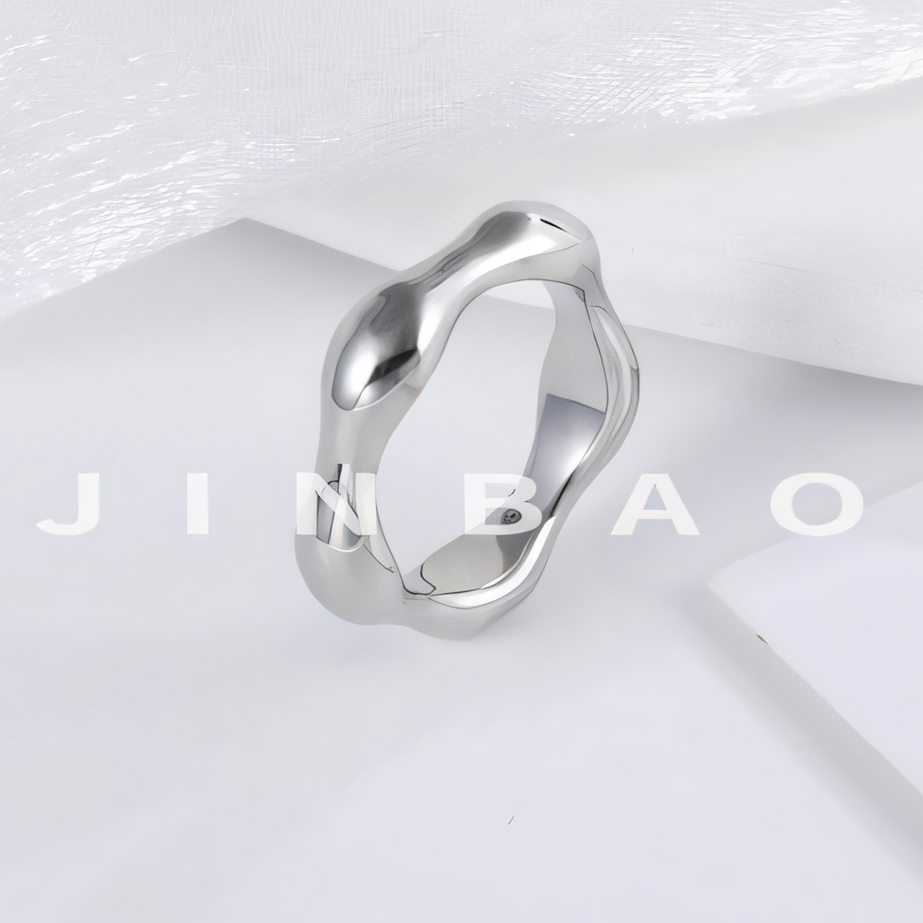 Delicate Stainless Steel Streamline Ring for Women | G00645