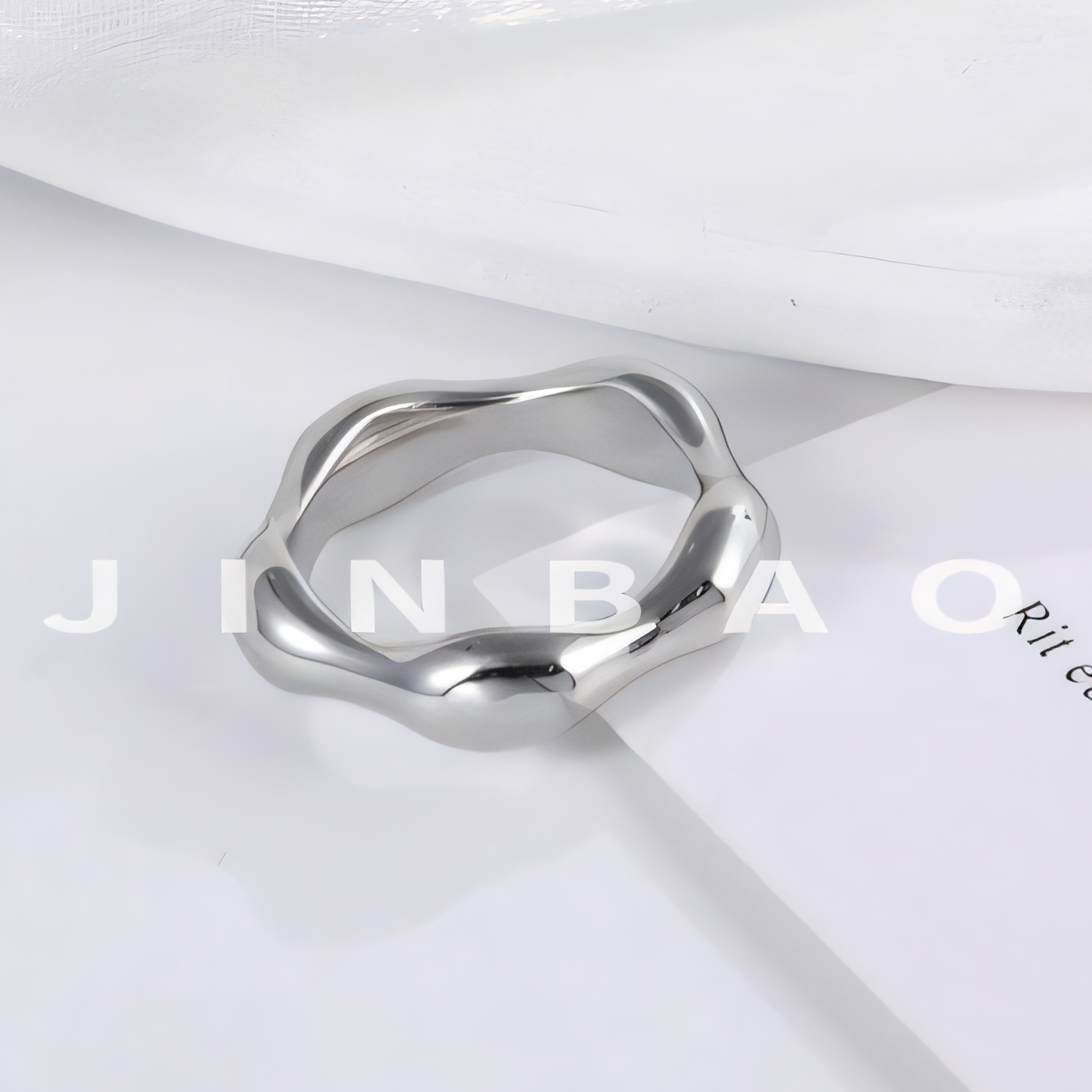 Delicate Stainless Steel Streamline Ring for Women | G00645