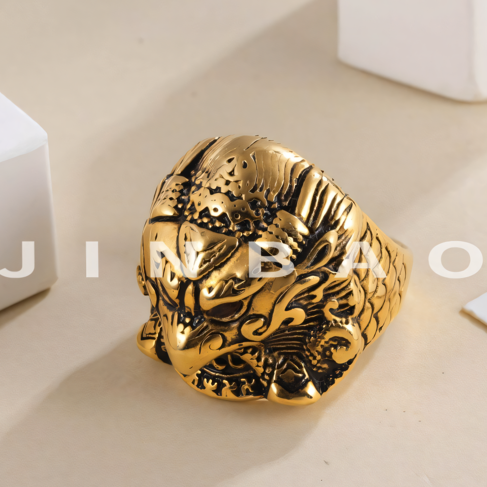 Eagle Head Stainless Steel Ring Men's Vintage Fashion Design | DZ1918