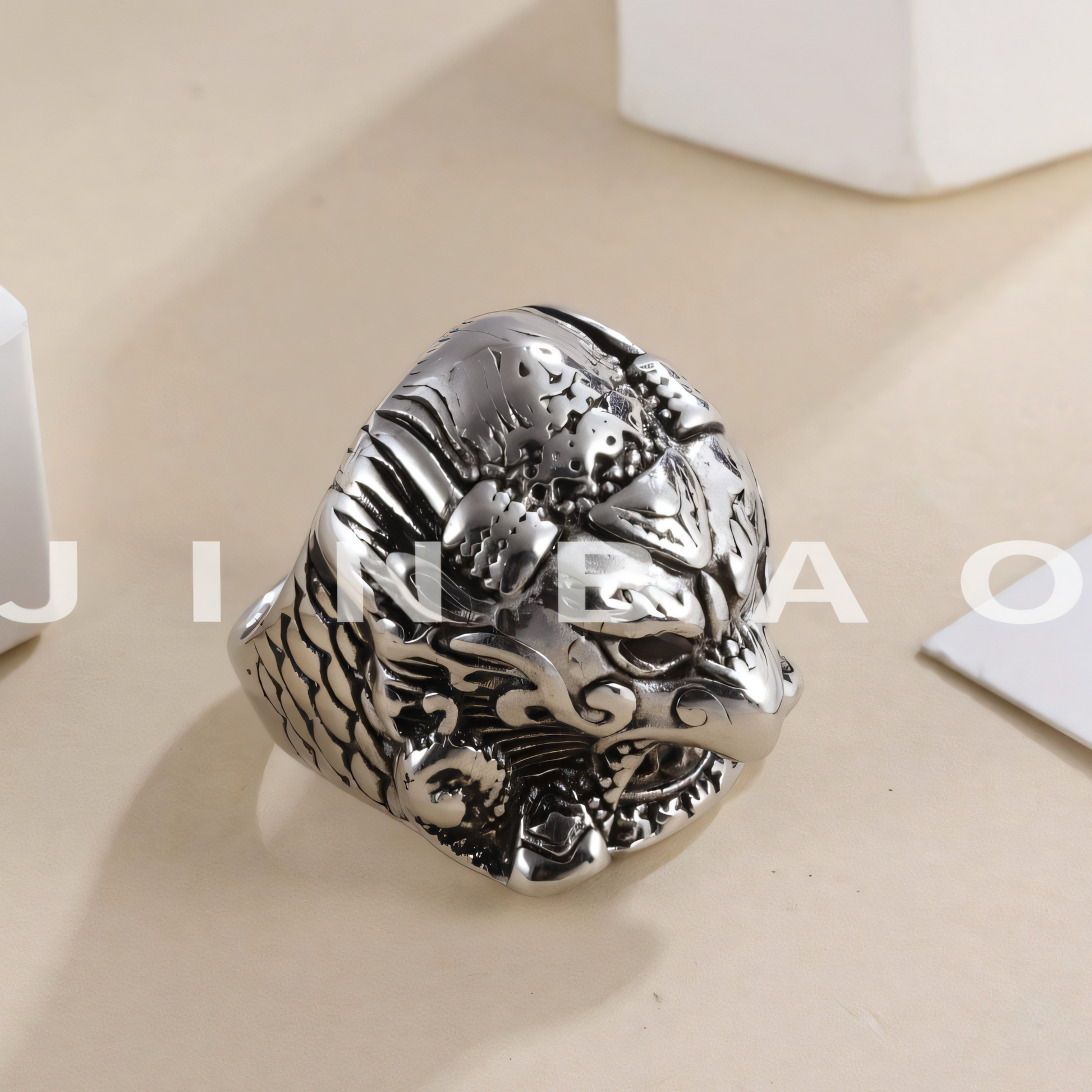 Eagle Head Stainless Steel Ring Men's Vintage Fashion Design | DZ1918