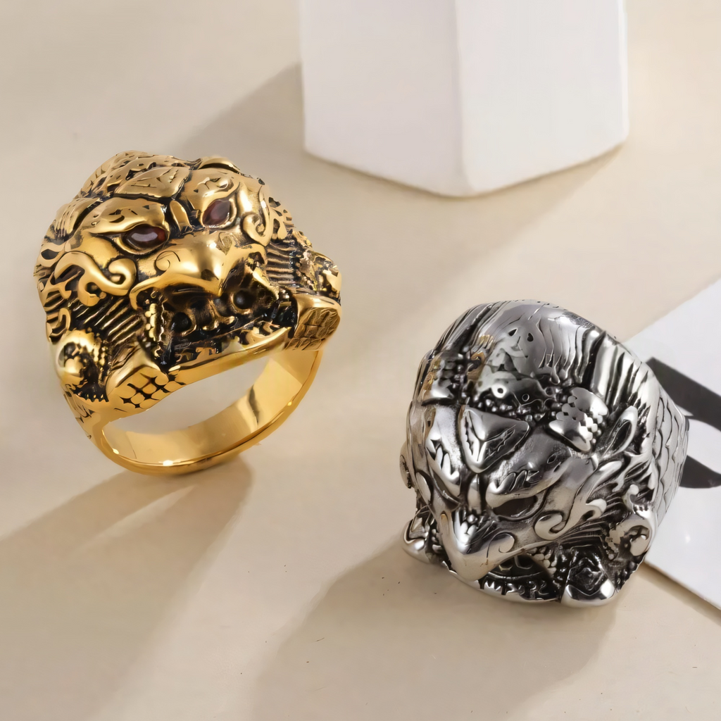 Eagle Head Stainless Steel Ring Men's Vintage Fashion Design | DZ1918