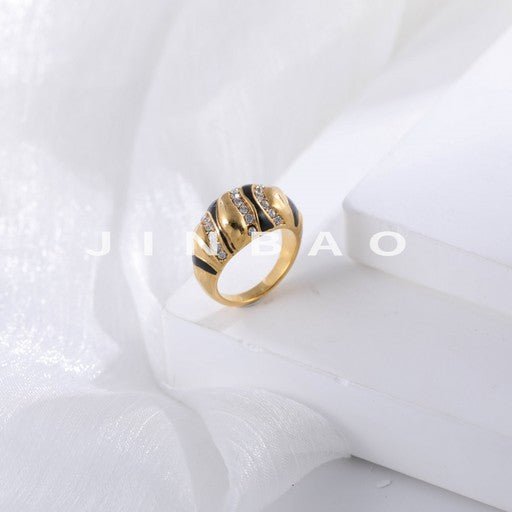 Elegant Diamond Decorative Stainless Steel Ring Women's Ring | DZ2029