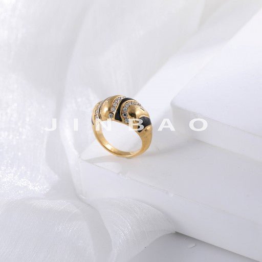 Elegant Diamond Decorative Stainless Steel Ring Women's Ring | DZ2029