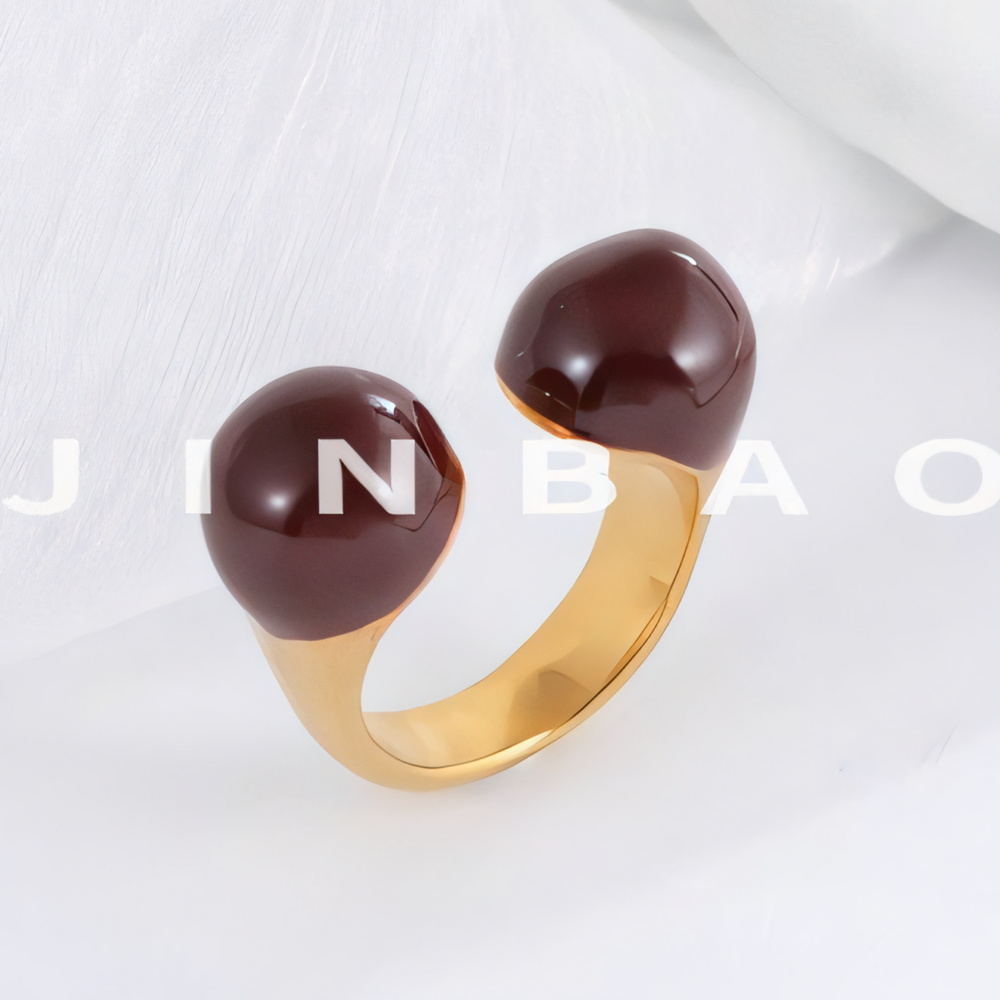 Elegant Double Bead Stainless Steel Ring Women's Ring | G004330