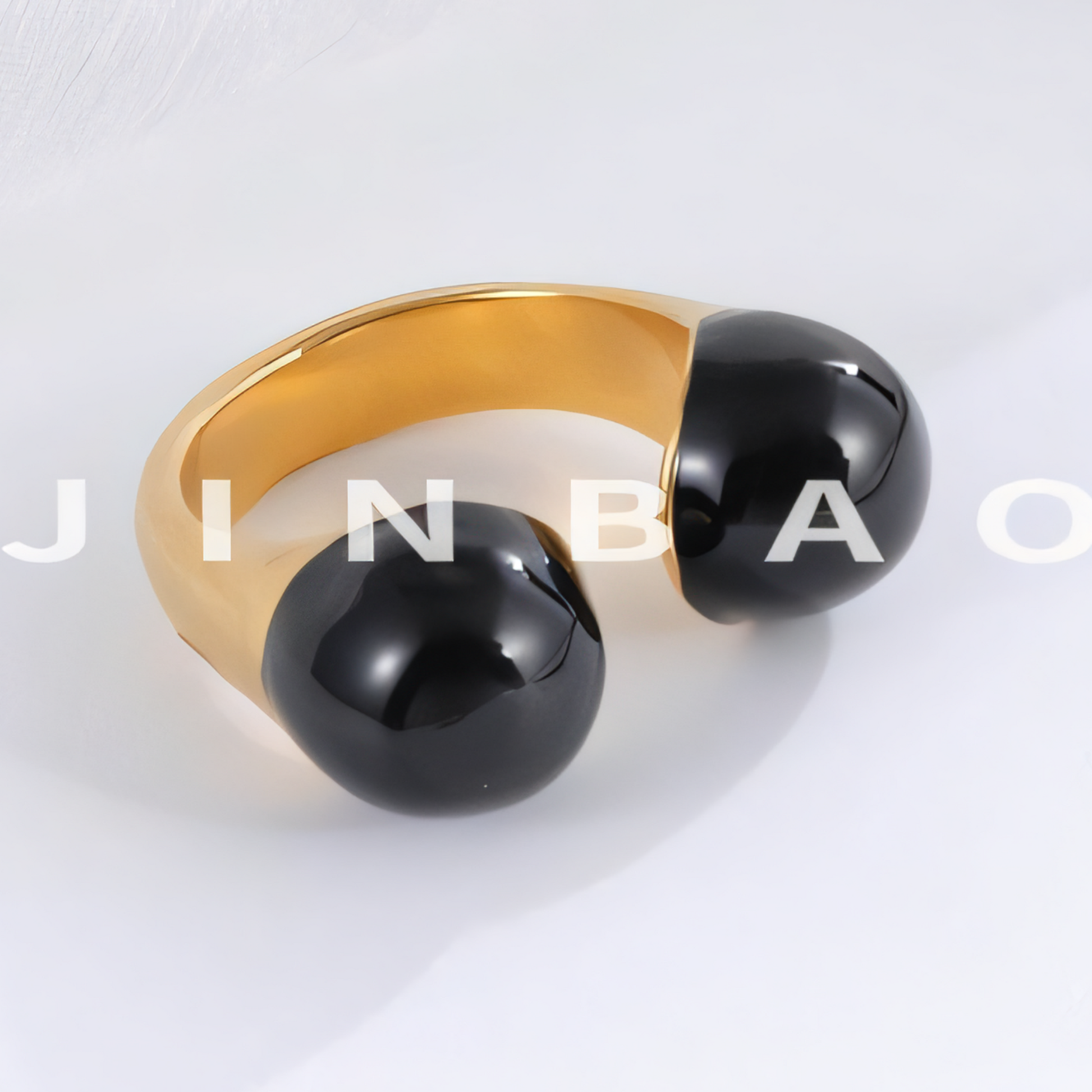 Elegant Double Bead Stainless Steel Ring Women's Ring | G004330