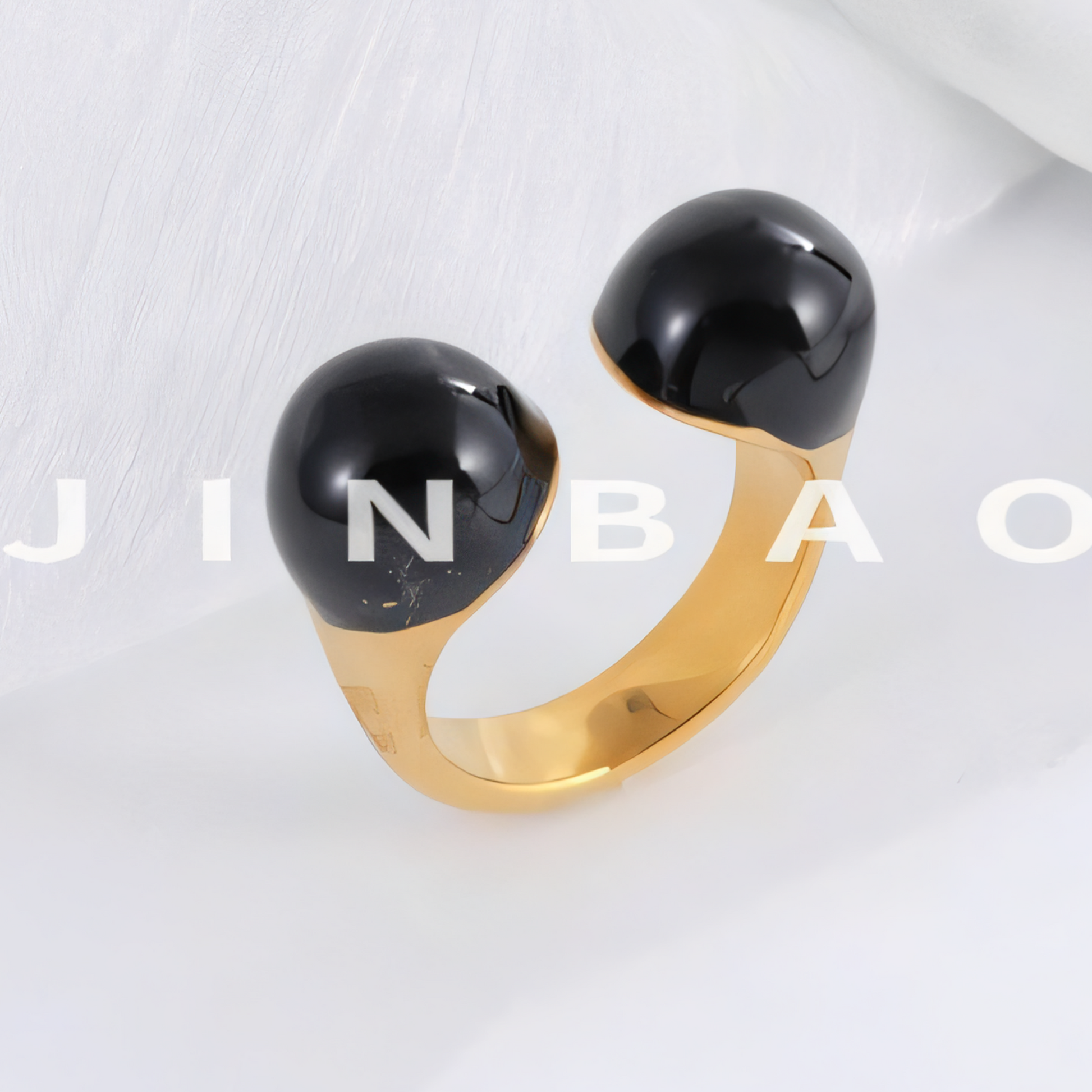 Elegant Double Bead Stainless Steel Ring Women's Ring | G004330