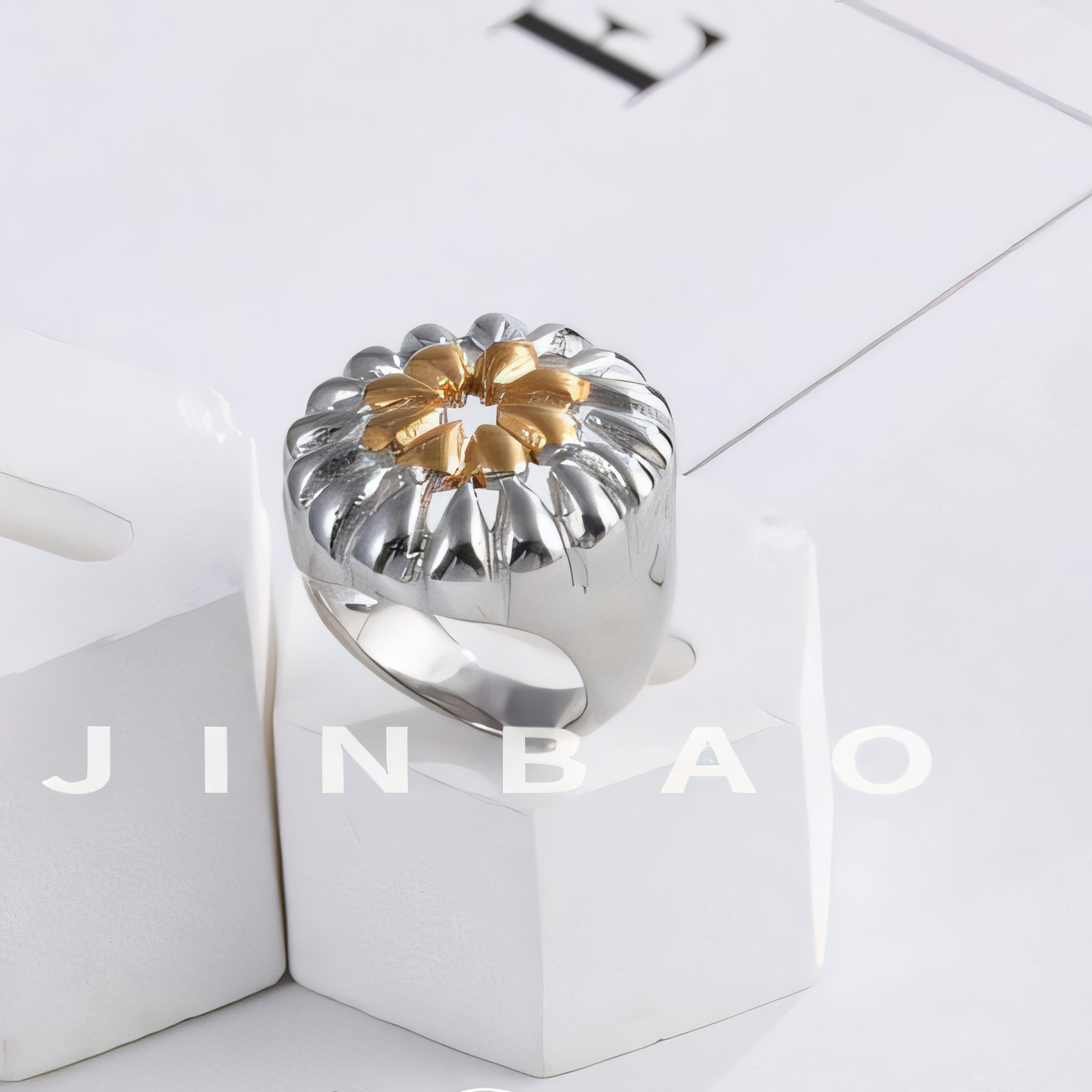 Elegant Flower Shaped Stainless Steel Ring Retro Chic Women Ring | ML089