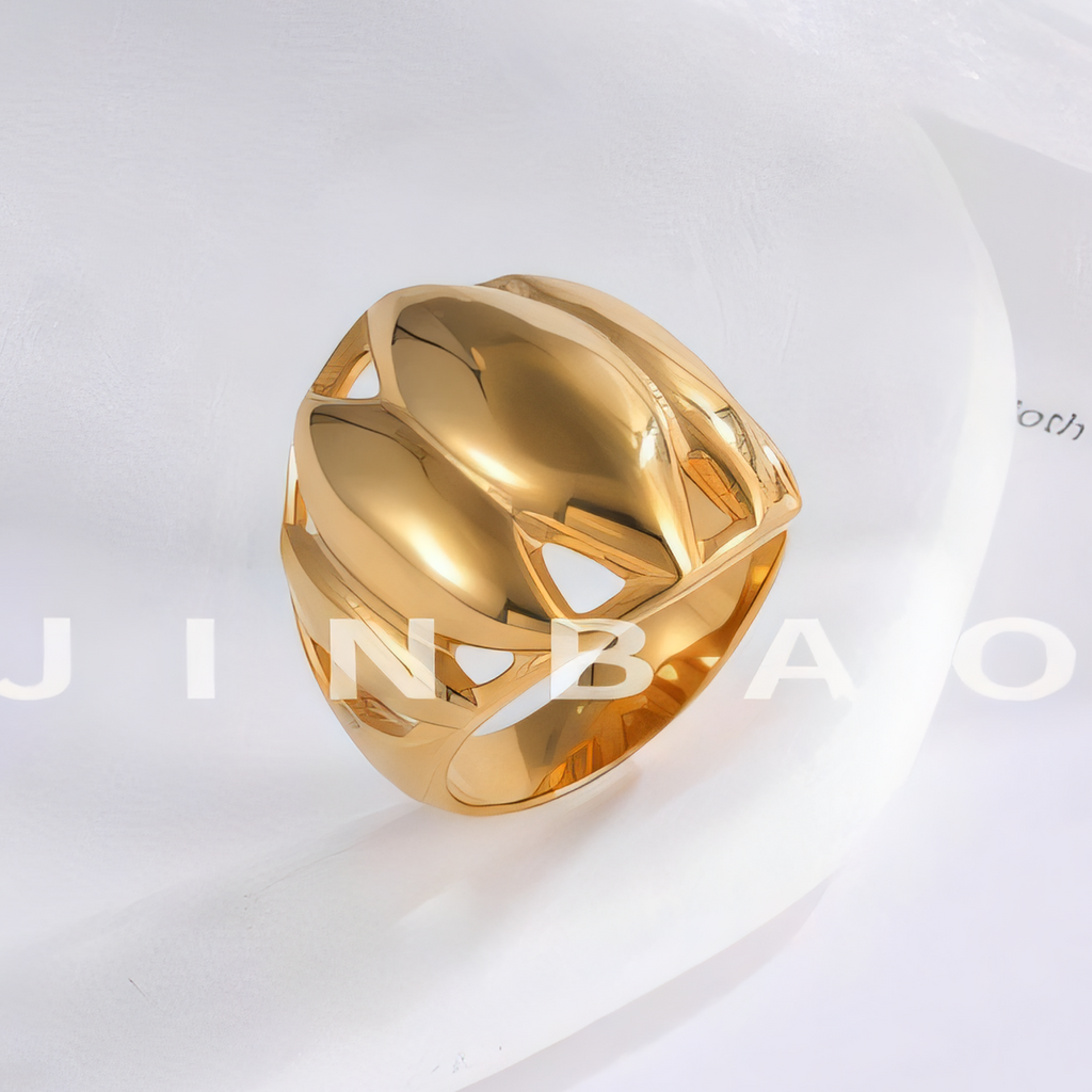 Elegant Lotus Petal Stainless Steel Ring Women's Ring | ML041