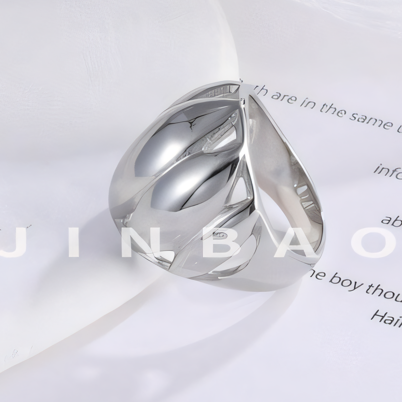 Elegant Lotus Petal Stainless Steel Ring Women's Ring | ML041