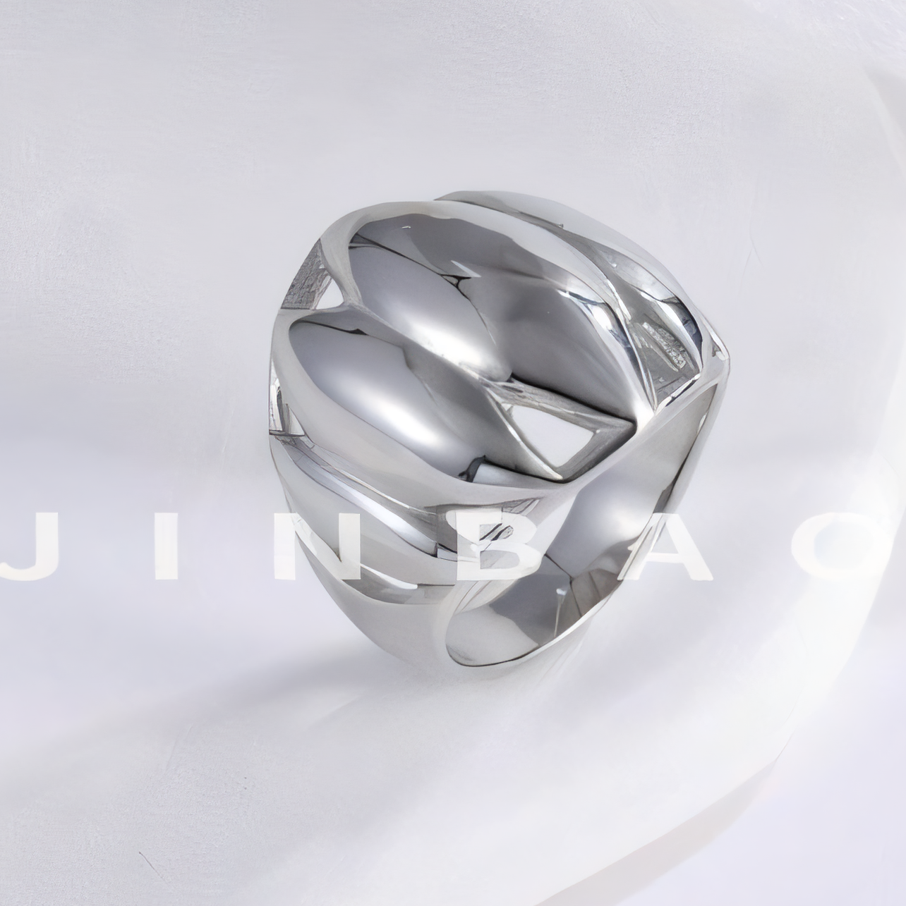 Elegant Lotus Petal Stainless Steel Ring Women's Ring | ML041
