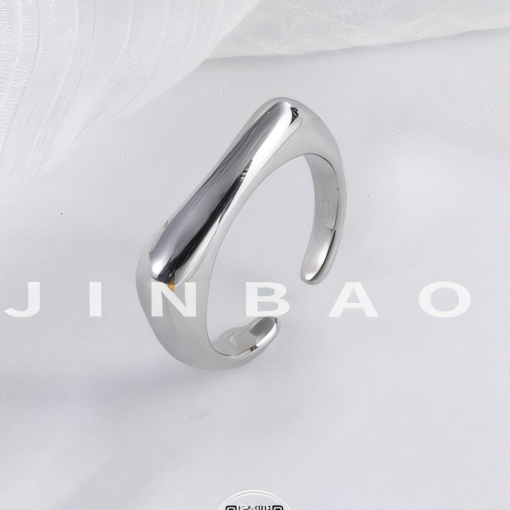 Elegant Simple Stainless Steel Curved Ring Women's Ring | G004076