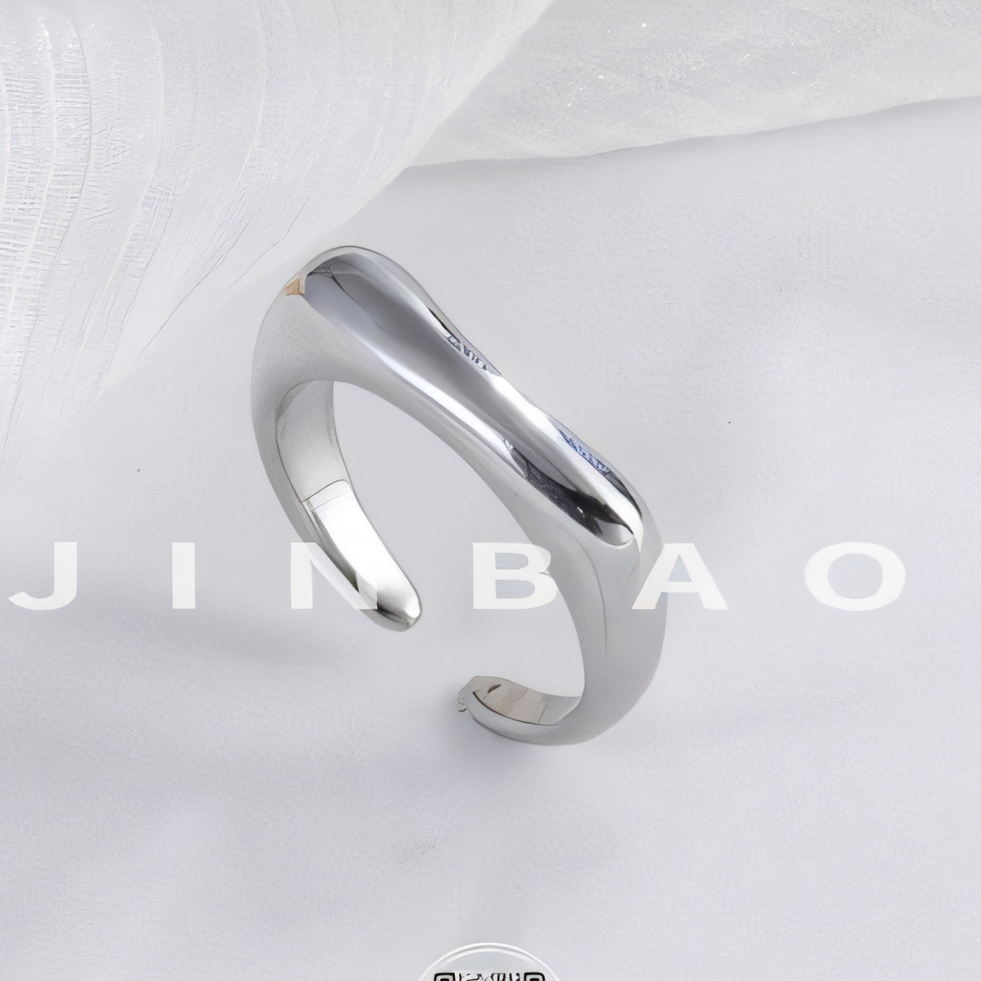 Elegant Simple Stainless Steel Curved Ring Women's Ring | G004076
