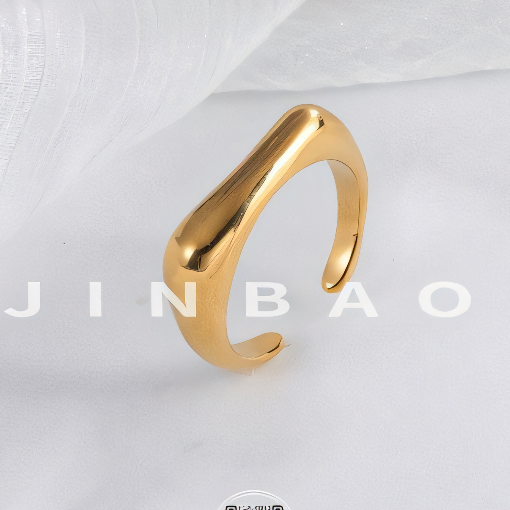 Elegant Simple Stainless Steel Curved Ring Women's Ring | G004076
