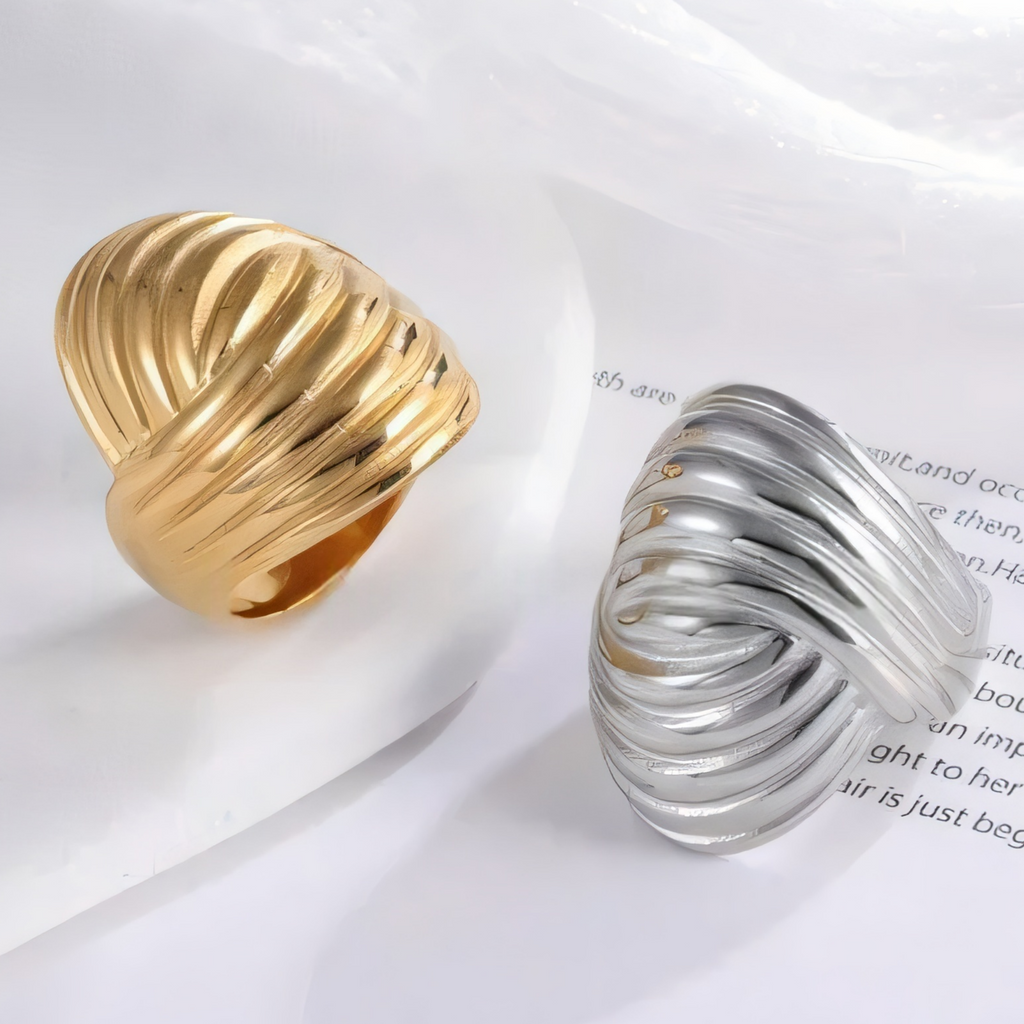 Elegant Spiral Pattern Stainless Steel Ring Women's Ring | ML044