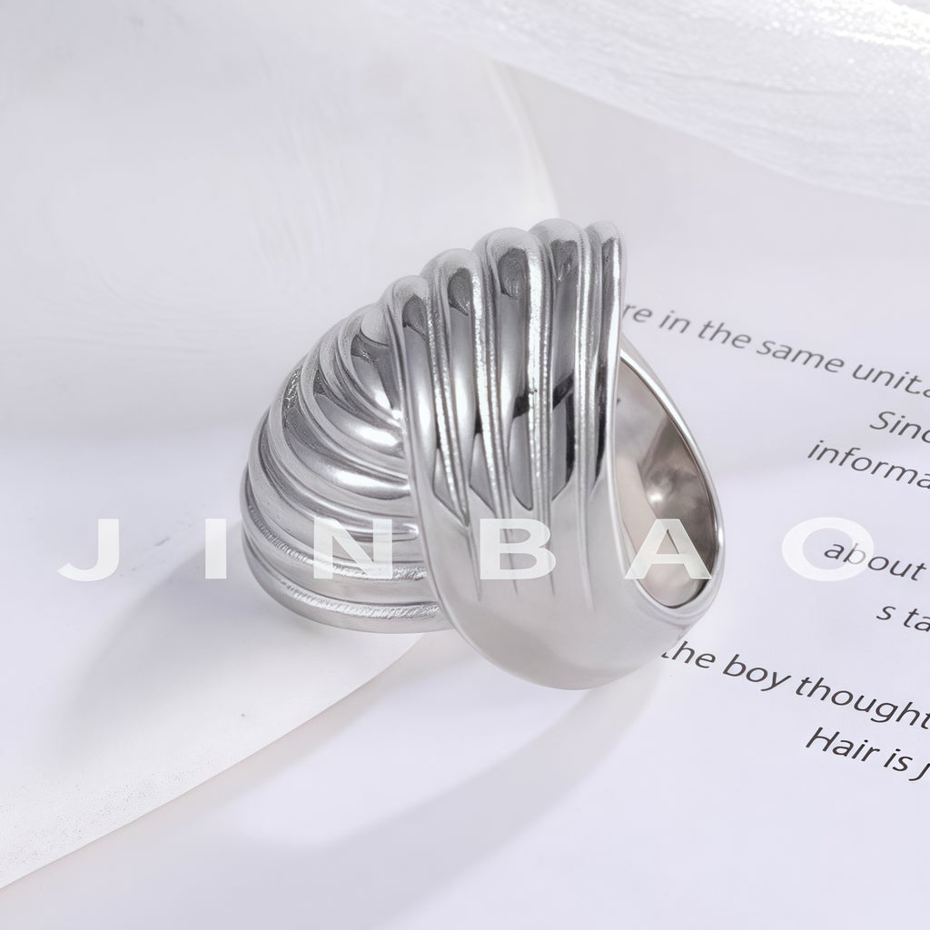 Elegant Spiral Pattern Stainless Steel Ring Women's Ring | ML044