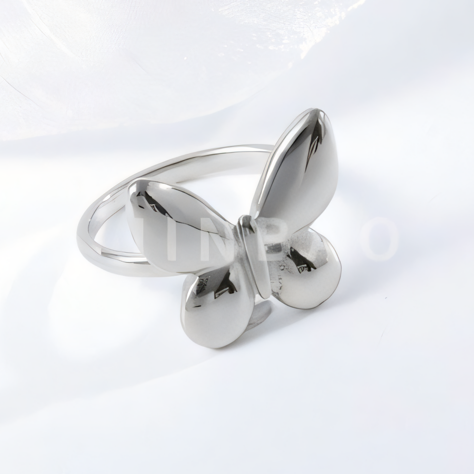 Elegant Stainless Steel Ring with Butterfly Shape for Women | G004046